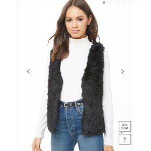 Belted faux fur vest
